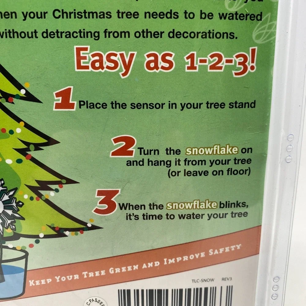 BRAND NEW Thirsty  Snowflake Xmas Tree Water‎ Sensor Digital Moisture Detector